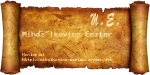 Mihálkovics Eszter névjegykártya
